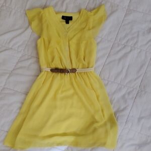 BCX Yellow Sheer Button-Front Blouse